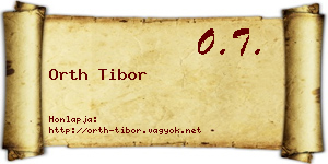 Orth Tibor névjegykártya